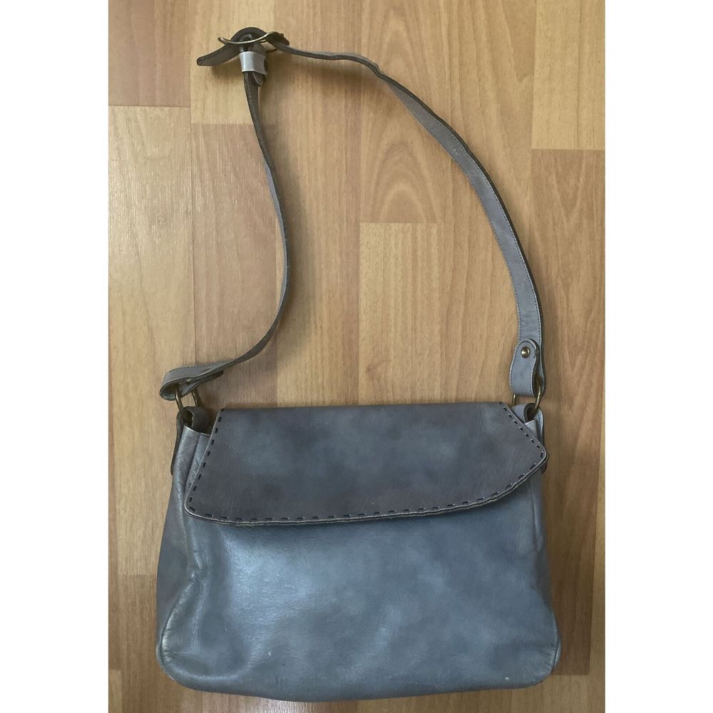 Vintage 1980s RONAY Grey Leather Shoulder Bag Purse